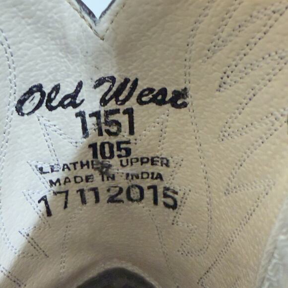 Old West Kids Black Western Boots Size 10.5 Unisex’s - Picture 10 of 12